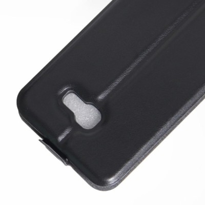 Samsung Galaxy A5 2017 (A520) vertikāli atvēramais ādas melns maciņš (maks) / Vacins.lv