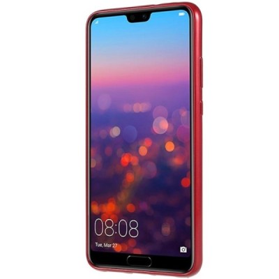 Huawei P20 Mercury sarkans cieta silikona (TPU) apvalks / vacins.lv