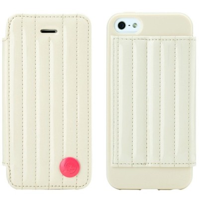 Smėlio spalvos „8thdays“ Jessie's Melody prabangus atverčiamas Apple iPhone SE (5, 5s) dėklas (dėkliukas) / Priedai.lt