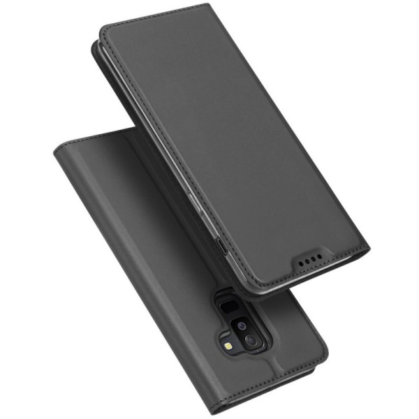 „Dux Ducis“ Skin atverčiamas dėklas - juodas (Galaxy A6+ 2018)
