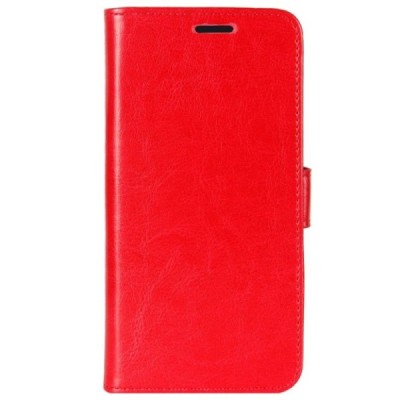 Samsung Galaxy A6+ 2018 atverčiamas raudonas odinis dėklas, knygutė - piniginė / Priedai.lt