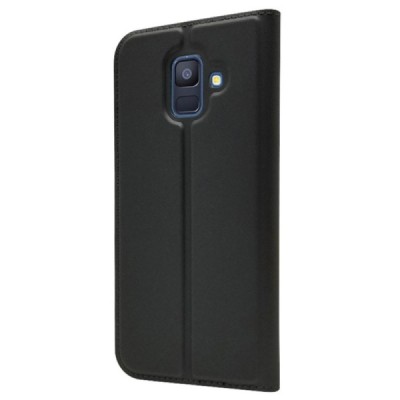 Samsung Galaxy A6 2018 (A600F) „Dux Ducis“ Skin sērijas melns ādas atvērams maciņš / Vacins.lv