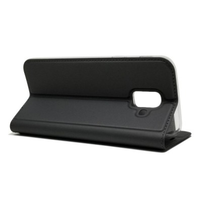 Samsung Galaxy A6 2018 (A600F) „Dux Ducis“ Skin sērijas melns ādas atvērams maciņš / Vacins.lv