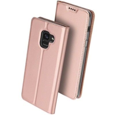 Samsung Galaxy A6 2018 (A600F) „Dux Ducis“ Skin sērijas rozs ādas atvērams maciņš / Vacins.lv