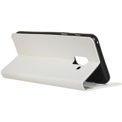 Samsung Galaxy A6 2018 (A600F) atverčiamas baltas odinis dėklas, knygutė - piniginė / Priedai.lt