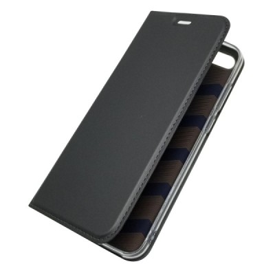 „Dux Ducis“ Skin serijos Huawei Y6 2018 (Honor 7A) pilkas odinis atverčiamas dėklas / Priedai.lt