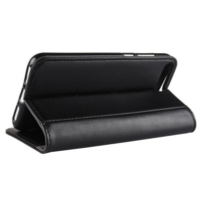 Huawei Y6 2018 (Honor 7A) atvēramais ādas melns maciņš, grāmata (maks) / Vacins.lv