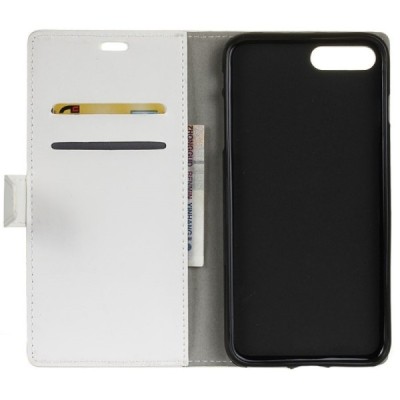 Huawei Y6 2018 (Honor 7A) atvēramais ādas balts maciņš, grāmata (maks) / Vacins.lv