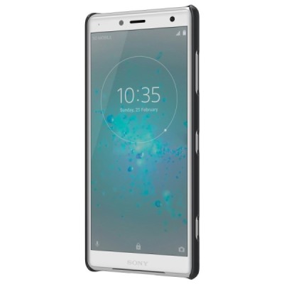 Nillkin Frosted Shield Sony Xperia XZ2 Compact juodas plastikinis dėklas + apsauginė ekrano plėvelė / Priedai.lt