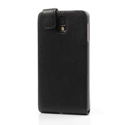 Klasikinis atverčiamas juodas odinis Samsung Galaxy Note 3 N9005 dėklas / Priedai.lt
