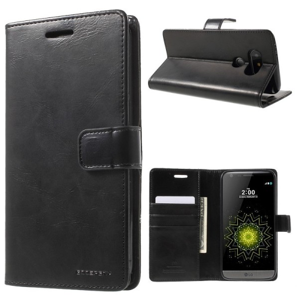 „Mercury“ Blue Moon atverčiamas dėklas - juodas (G5 / G5 SE)