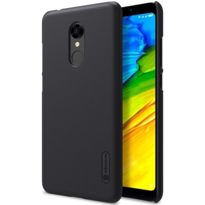 Xiaomi Redmi 5 Nillkin Frosted Shield melns plastmasas apvalks + ekrāna aizsargplēve / Vacins.lv