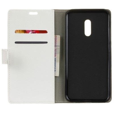 Xiaomi Redmi 5 atvēramais ādas balts maciņš, grāmata (maks) / Vacins.lv