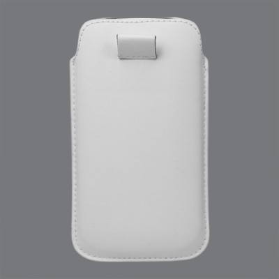 Universāla balta ieliktņa ādas - futrālis (L izmērs) / Vacins.lv