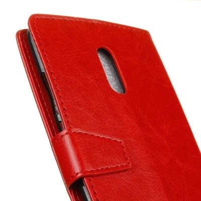 Xiaomi Redmi 5 atvēramais ādas sarkans maciņš, grāmata (maks) / Vacins.lv