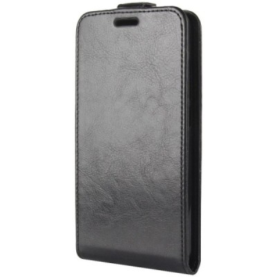 Xiaomi Redmi 5 vertikāli atvēramais ādas melns maciņš (maks) / Vacins.lv