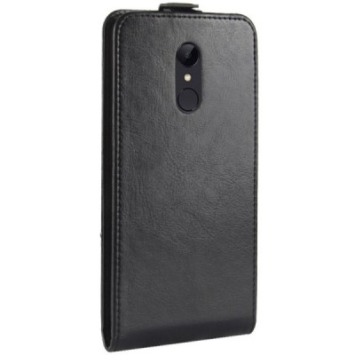 Xiaomi Redmi 5 vertikaliai atverčiamas juodas odinis dėklas - piniginė / Priedai.lt