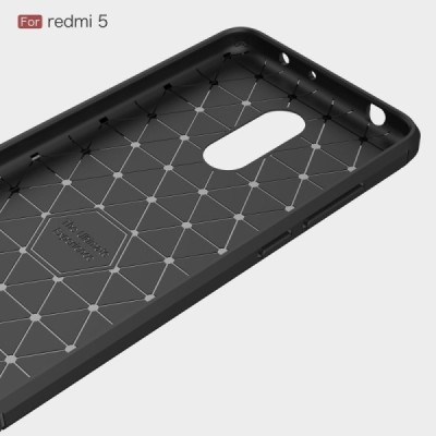 Xiaomi Redmi 5 „Carbon“ cieta silikona (TPU) melns apvalks / vacins.lv