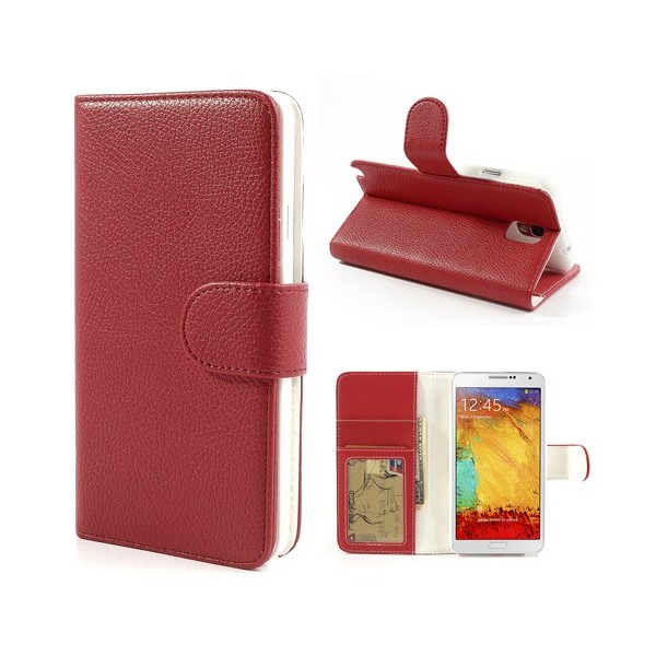 Atverčiamas dėklas, piniginė - raudonas (Galaxy Note 3)