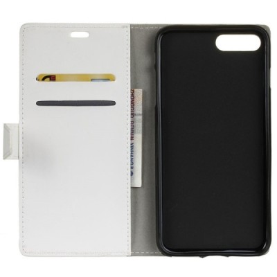 Huawei Honor 10 atvēramais ādas balts maciņš, grāmata (maks) / Vacins.lv