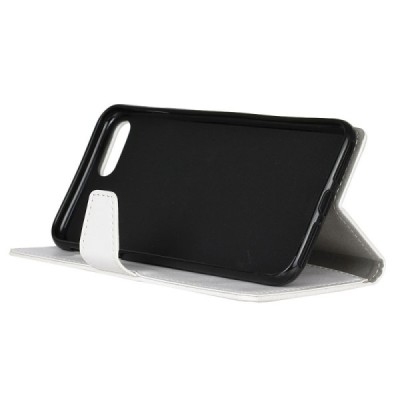 Huawei Honor 10 atvēramais ādas balts maciņš, grāmata (maks) / Vacins.lv