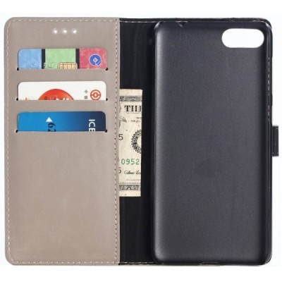 Huawei Honor 10 atverčiamas smėlio spalvos odinis retro dėklas - piniginė / Priedai.lt