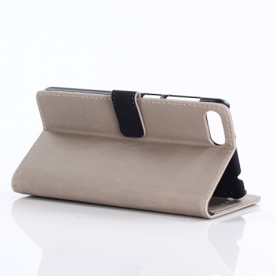 Huawei Honor 10 atverčiamas smėlio spalvos odinis retro dėklas - piniginė / Priedai.lt