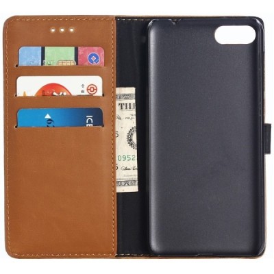 Huawei Honor 10 atvēramais ādas gaiši brūns retro maciņš (maks) / Vacins.lv