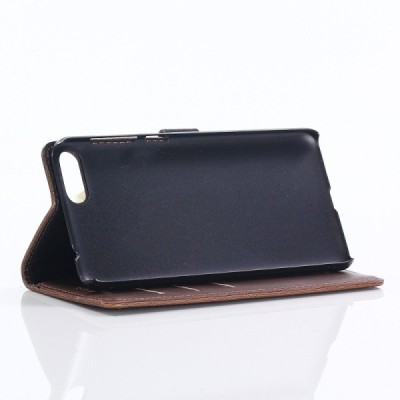 Huawei Honor 10 atvēramais ādas tumši brūns retro maciņš (maks) / Vacins.lv