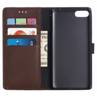 Huawei Honor 10 atvēramais ādas tumši brūns retro maciņš (maks) / Vacins.lv