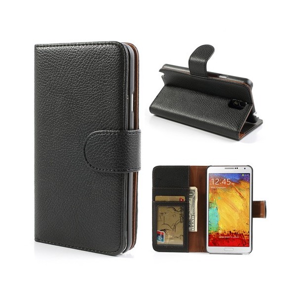 Atverčiamas dėklas, piniginė - juodas (Galaxy Note 3)