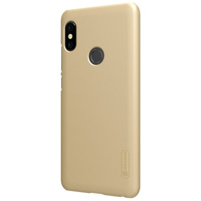 Xiaomi Redmi Note 5 2018 (Redmi Note 5 Pro) Nillkin Frosted Shield auksinis plastikinis dėklas + apsauginė ekrano plėvelė / Prie