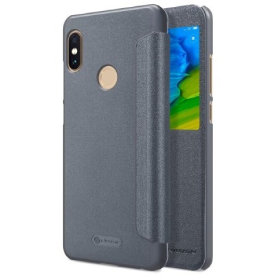 Xiaomi Redmi Note 5 2018 (Redmi Note 5 Pro) pilkas odinis atverčiamas Nillkin Sparkle dėklas / Priedai.lt