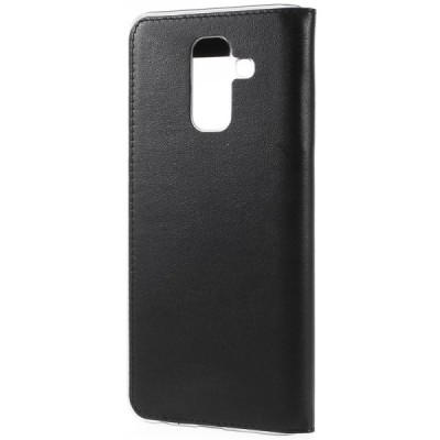 Samsung Galaxy A6 2018 (A600F) melns atvēramais maciņš ar lodziņu / Vacins.lv