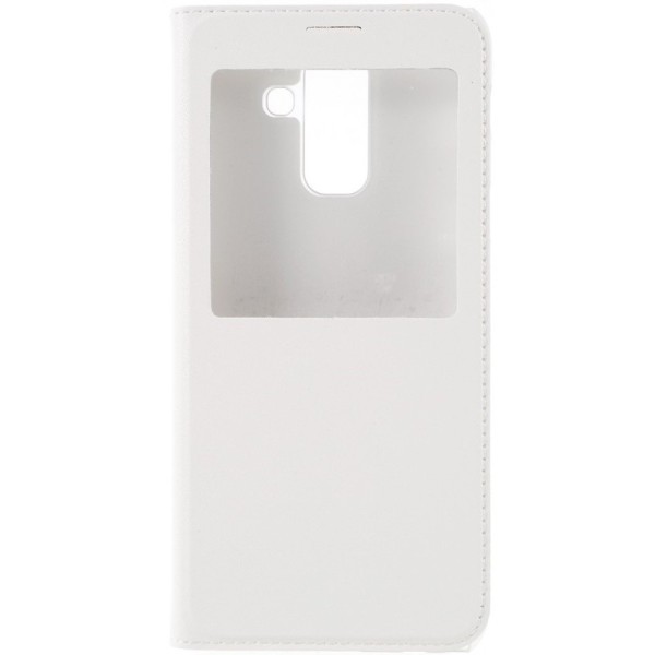 Atvēramais maciņš ar lodziņu - balts (Galaxy A6 2018)