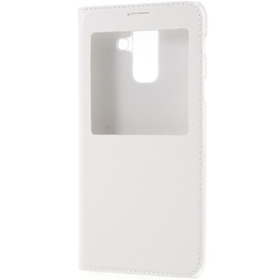 Samsung Galaxy A6 2018 (A600F) balts atvēramais maciņš ar lodziņu / Vacins.lv