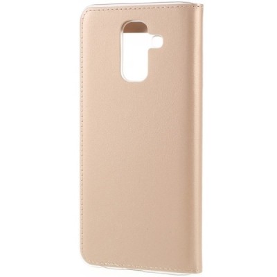 Samsung Galaxy A6 2018 (A600F) atverčiamas auksinis dėklas su langeliu / Priedai.lt