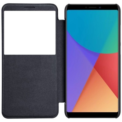 Greznais „Nillkin“ Qin sērijas ādas atvērams melns Xiaomi Redmi Note 5 2018 (Redmi Note 5 Pro) maciņš / Vacins.lv