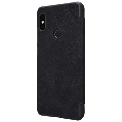 Greznais „Nillkin“ Qin sērijas ādas atvērams melns Xiaomi Redmi Note 5 2018 (Redmi Note 5 Pro) maciņš / Vacins.lv