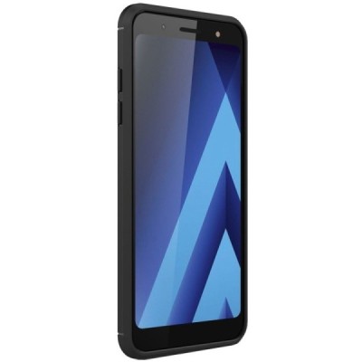 Samsung Galaxy A6 2018 (A600F) „Carbon“ cieta silikona (TPU) melns apvalks / vacins.lv