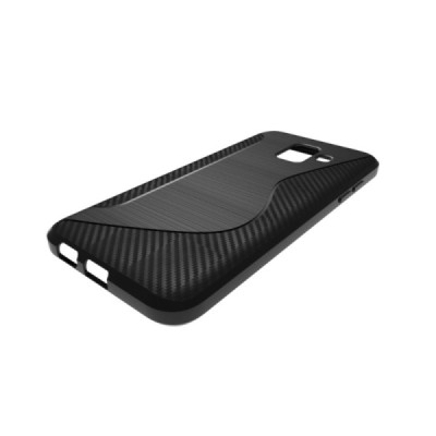 Samsung Galaxy A6 2018 (A600F) S-Line cieta silikona (TPU) apvalks - melns / vacins.lv