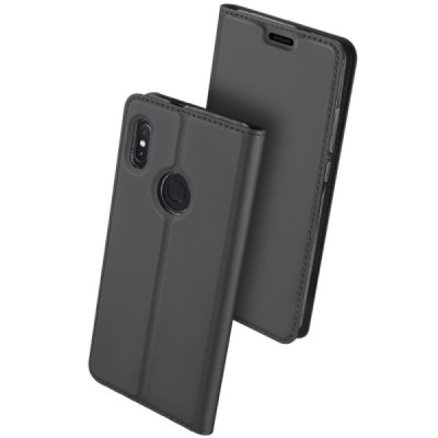 Xiaomi Redmi Note 5 2018 (Redmi Note 5 Pro) „Dux Ducis“ Skin sērijas melns ādas atvērams maciņš / Vacins.lv