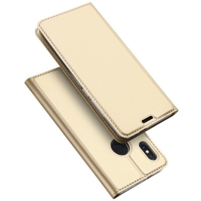 Xiaomi Redmi Note 5 2018 (Redmi Note 5 Pro) „Dux Ducis“ Skin sērijas zelta ādas atvērams maciņš / Vacins.lv