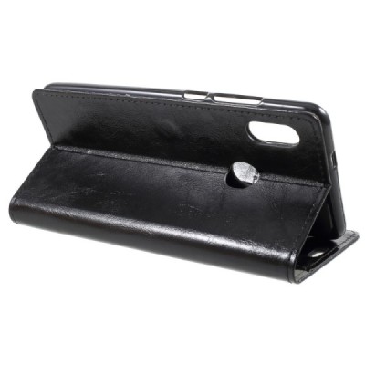 Xiaomi Redmi Note 5 2018 (Redmi Note 5 Pro) atvēramais ādas melns maciņš, grāmata (maks) / Vacins.lv