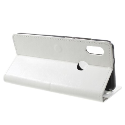 Xiaomi Redmi Note 5 2018 (Redmi Note 5 Pro) atverčiamas baltas odinis dėklas, knygutė - piniginė / Priedai.lt