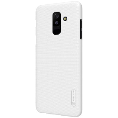 Nillkin Frosted Shield Samsung Galaxy A6+ 2018 (A605F) baltas plastikinis dėklas + apsauginė ekrano plėvelė / Priedai.lt