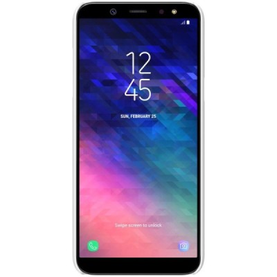 Nillkin Frosted Shield Samsung Galaxy A6+ 2018 (A605F) baltas plastikinis dėklas + apsauginė ekrano plėvelė / Priedai.lt