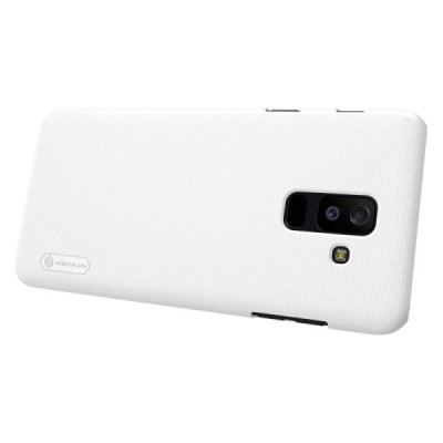 Nillkin Frosted Shield Samsung Galaxy A6+ 2018 (A605F) baltas plastikinis dėklas + apsauginė ekrano plėvelė / Priedai.lt