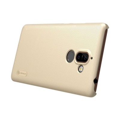 Nokia 7 Plus Nillkin Frosted Shield zelta plastmasas apvalks + ekrāna aizsargplēve / Vacins.lv