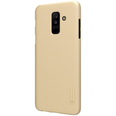 Nillkin Frosted Shield Samsung Galaxy A6+ 2018 (A605F) auksinis plastikinis dėklas + apsauginė ekrano plėvelė / Priedai.lt